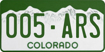CO license plate 005ARS