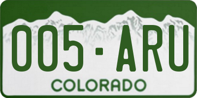 CO license plate 005ARU
