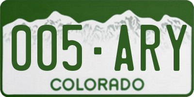 CO license plate 005ARY