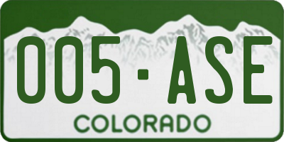 CO license plate 005ASE