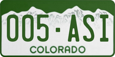 CO license plate 005ASI