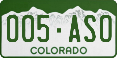 CO license plate 005ASO