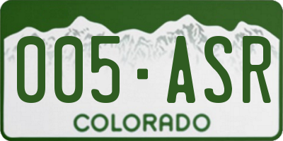 CO license plate 005ASR