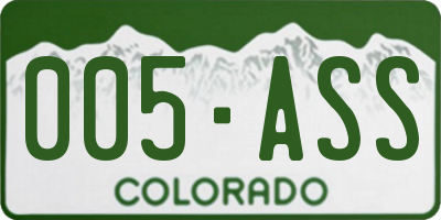 CO license plate 005ASS