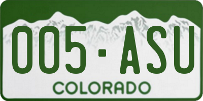 CO license plate 005ASU