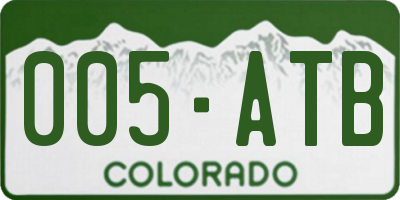 CO license plate 005ATB