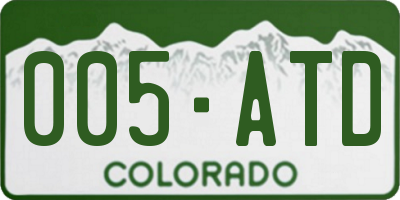 CO license plate 005ATD