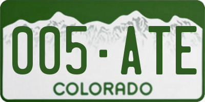 CO license plate 005ATE
