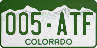 CO license plate 005ATF