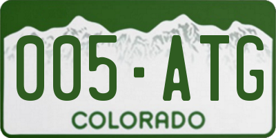 CO license plate 005ATG