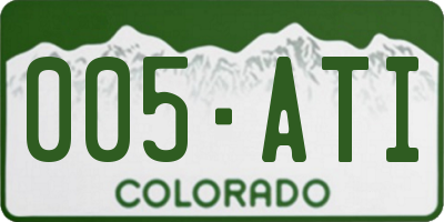 CO license plate 005ATI