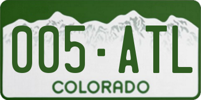 CO license plate 005ATL