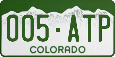 CO license plate 005ATP