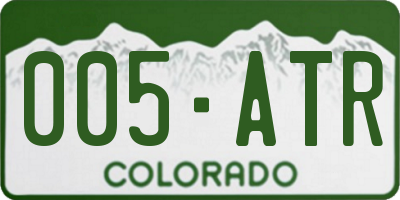 CO license plate 005ATR