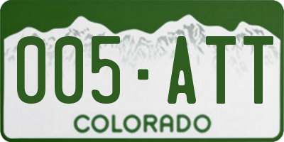 CO license plate 005ATT