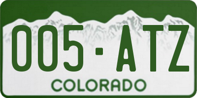 CO license plate 005ATZ
