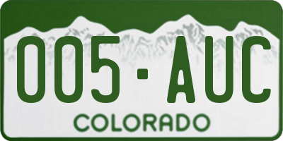CO license plate 005AUC
