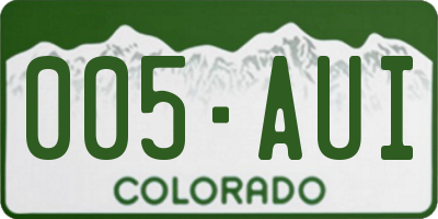 CO license plate 005AUI
