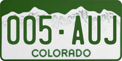 CO license plate 005AUJ