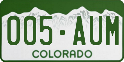 CO license plate 005AUM