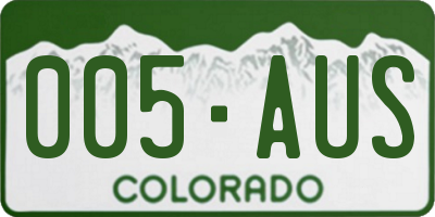 CO license plate 005AUS