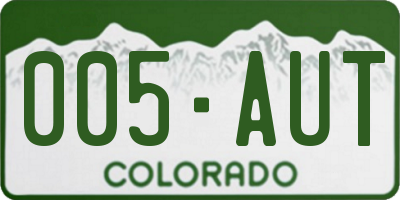 CO license plate 005AUT