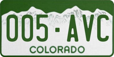 CO license plate 005AVC