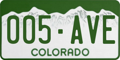CO license plate 005AVE