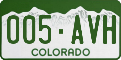 CO license plate 005AVH