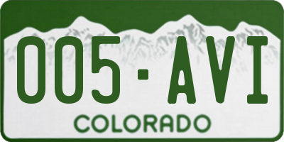 CO license plate 005AVI