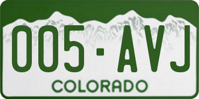 CO license plate 005AVJ