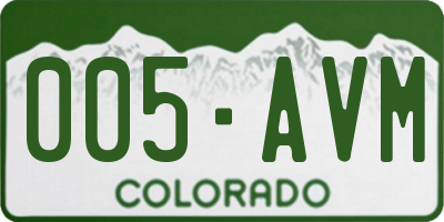 CO license plate 005AVM