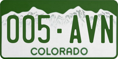 CO license plate 005AVN