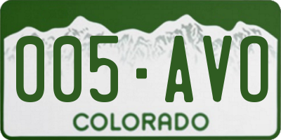 CO license plate 005AVO