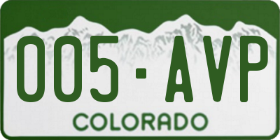 CO license plate 005AVP