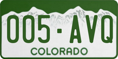 CO license plate 005AVQ