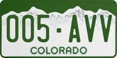 CO license plate 005AVV