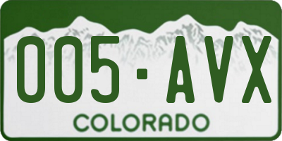 CO license plate 005AVX