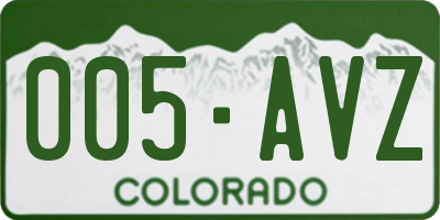 CO license plate 005AVZ