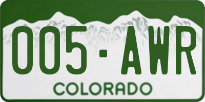 CO license plate 005AWR