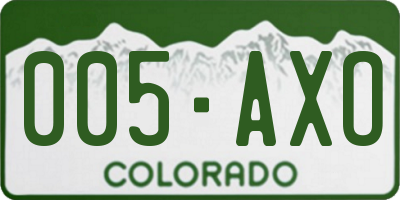 CO license plate 005AXO