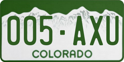 CO license plate 005AXU