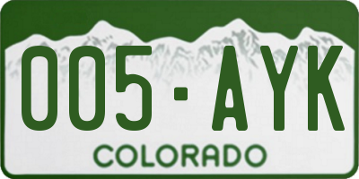 CO license plate 005AYK