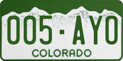 CO license plate 005AYO