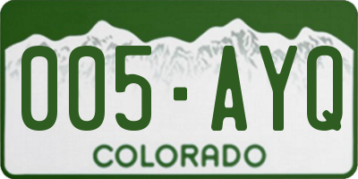 CO license plate 005AYQ