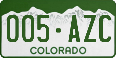CO license plate 005AZC