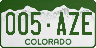 CO license plate 005AZE