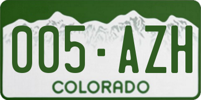 CO license plate 005AZH