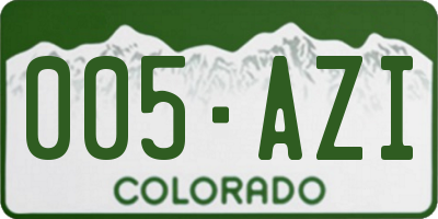 CO license plate 005AZI