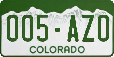 CO license plate 005AZO